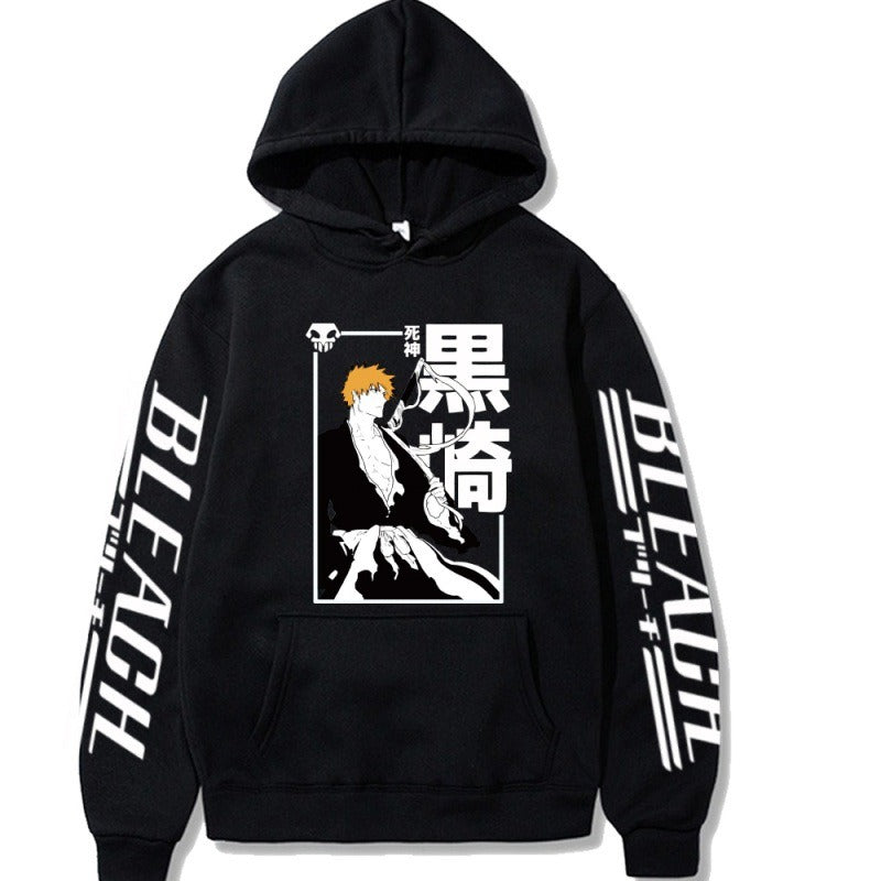 Shinigami Kurosaki Ichigo Anime Print Around The Fall And Winter Padded With Hooded Hoodie Anime Hoodie