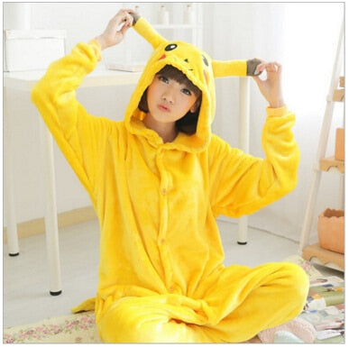 Pokemon Pikachu Cosplay Animale Con Cappuccio Sleepwear Pajamas Adulto Giallo Unisex Pikachu Tutina Cosplay Pikachu Pigiama