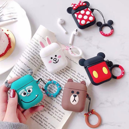 Cartoon Wireless Bluetooth Earphone Case For Apple AirPods Silicone Headphones Cases For Airpods 2 Protective Cover