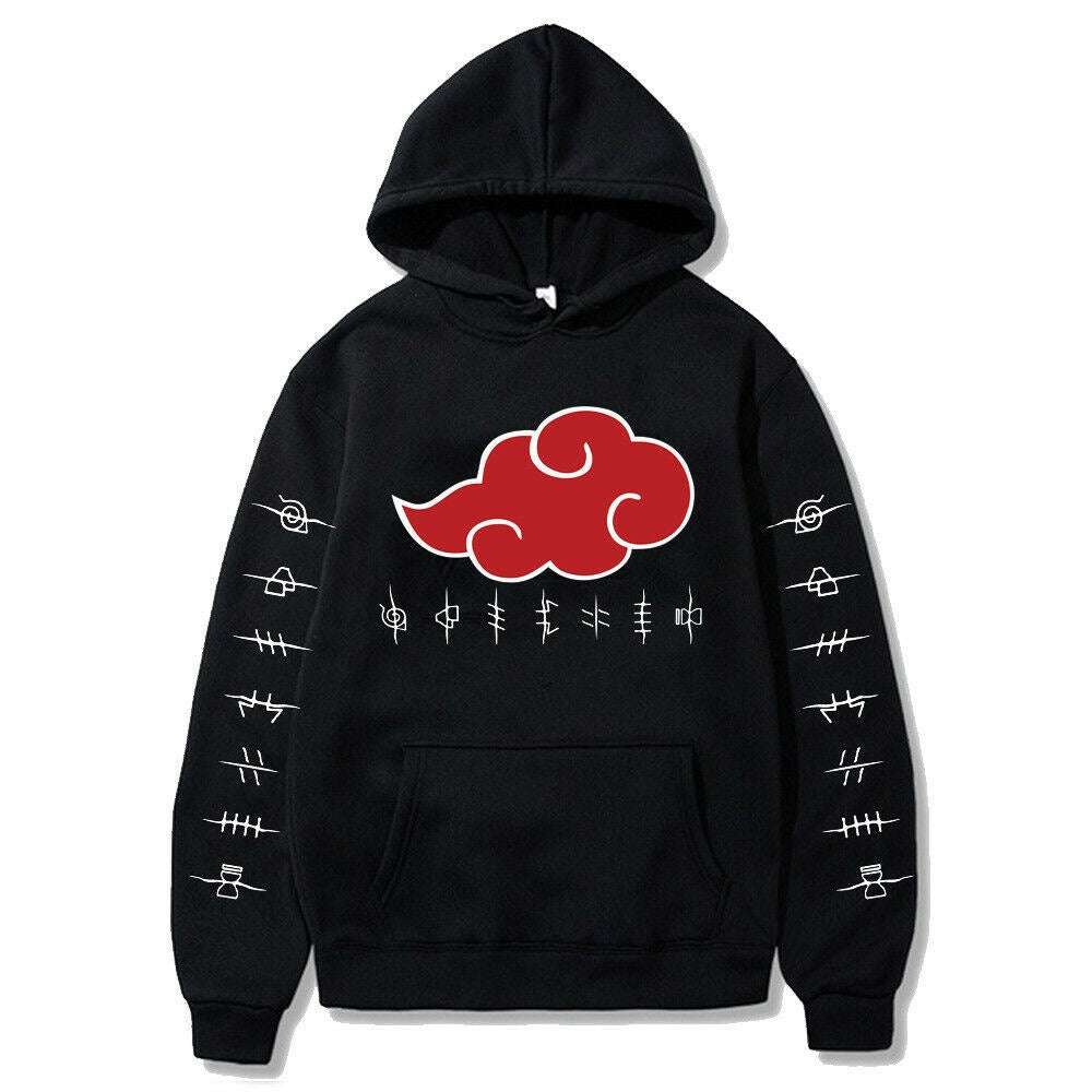 New Japanese anime Japanese cloud print pullover hoodie, oversized loose hoodie, men's and women's top