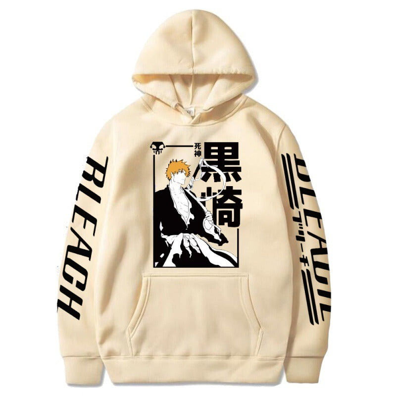 Shinigami Kurosaki Ichigo Anime Print Around The Fall And Winter Padded With Hooded Hoodie Anime Hoodie