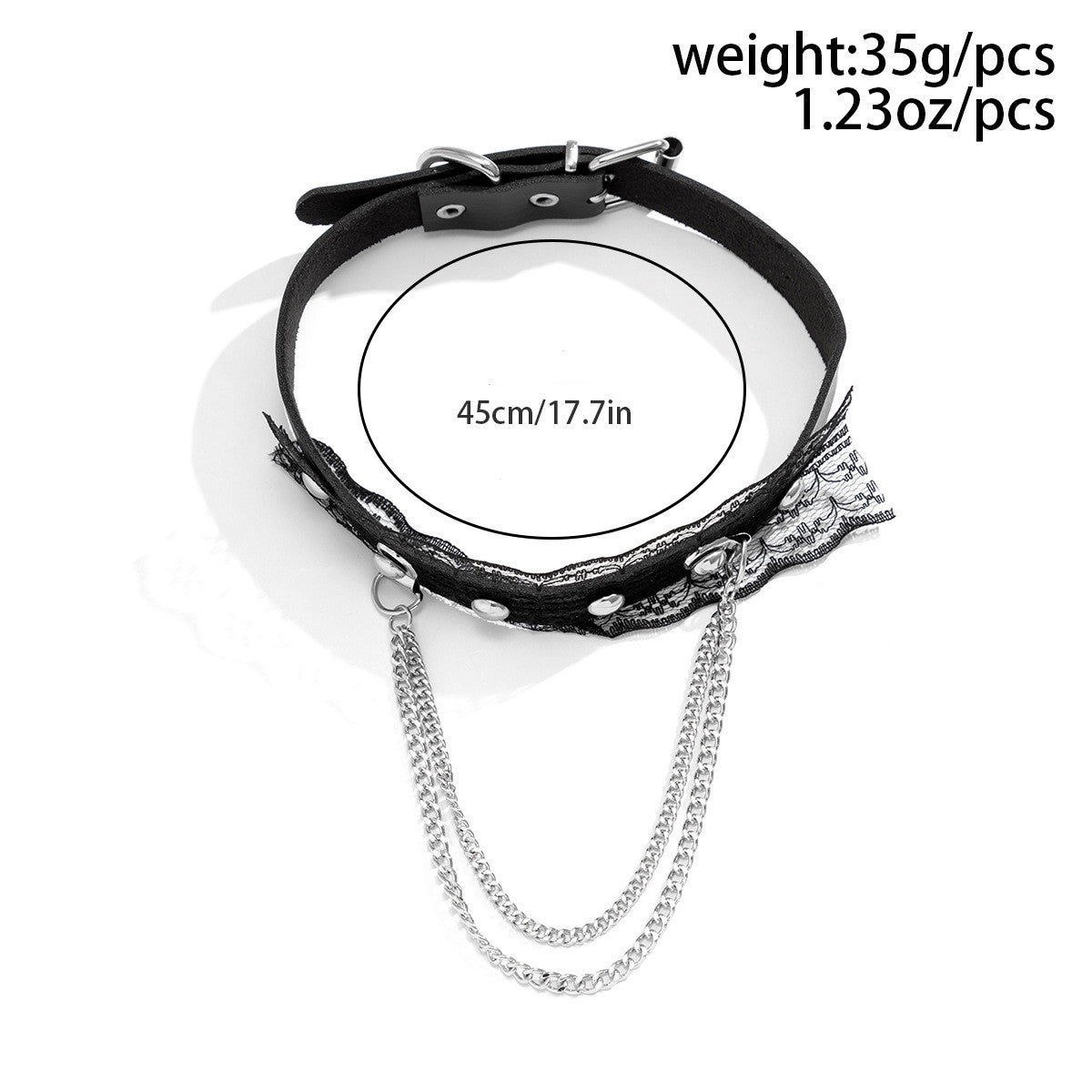 Skull Peach Heart Metal Rivet Clavicle Chain