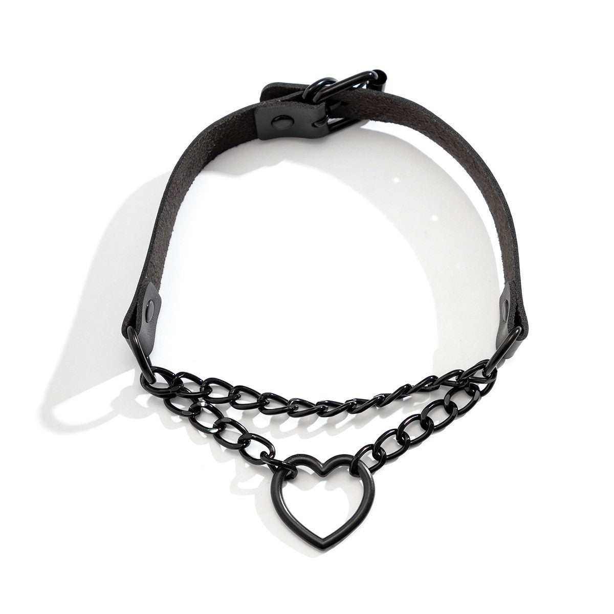 Skull Peach Heart Metal Rivet Clavicle Chain